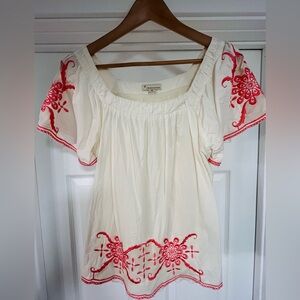 Vintage Women's Boho Top with Embroidery